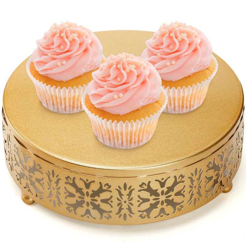 Coloch 3 Pieces Golden Cake Stand Set, 8/10/12 Inch Round Metal Dessert Display Stand Decorative Cake Holder Cupcake Pastry Candy Display Plate for Wedding, Party, Birthday, Event - Image 5