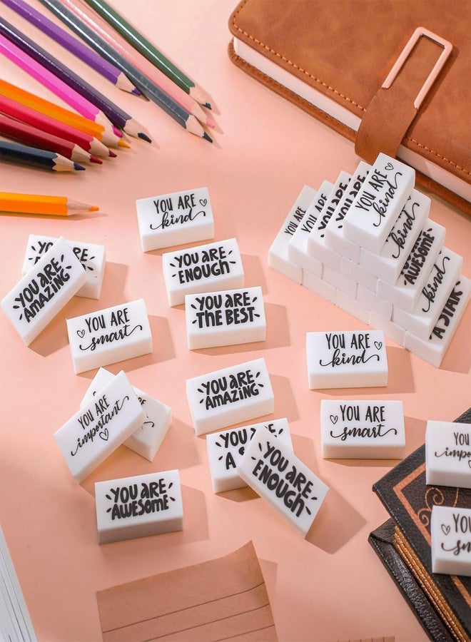 PerKoop 200 Pcs Inspirational Small Pencil Erasers Bulk - Cute Fun Motivational Eraser Gifts for Kids Students Classroom Prizes School Supplies National Back to School Graduation Gift - Image 3