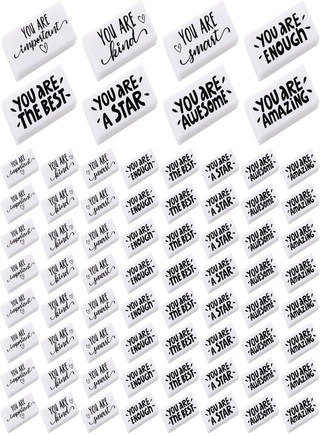 PerKoop 200 Pcs Inspirational Small Pencil Erasers Bulk - Cute Fun Motivational Eraser Gifts for Kids Students Classroom Prizes School Supplies National Back to School Graduation Gift - Image 1