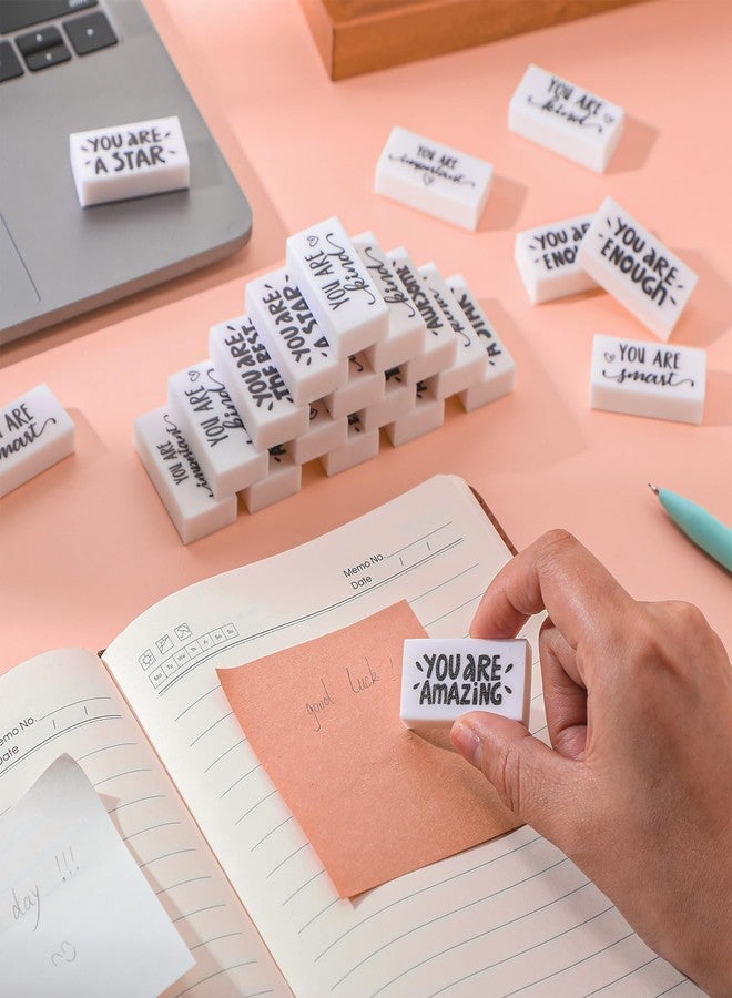 PerKoop 200 Pcs Inspirational Small Pencil Erasers Bulk - Cute Fun Motivational Eraser Gifts for Kids Students Classroom Prizes School Supplies National Back to School Graduation Gift - Image 5