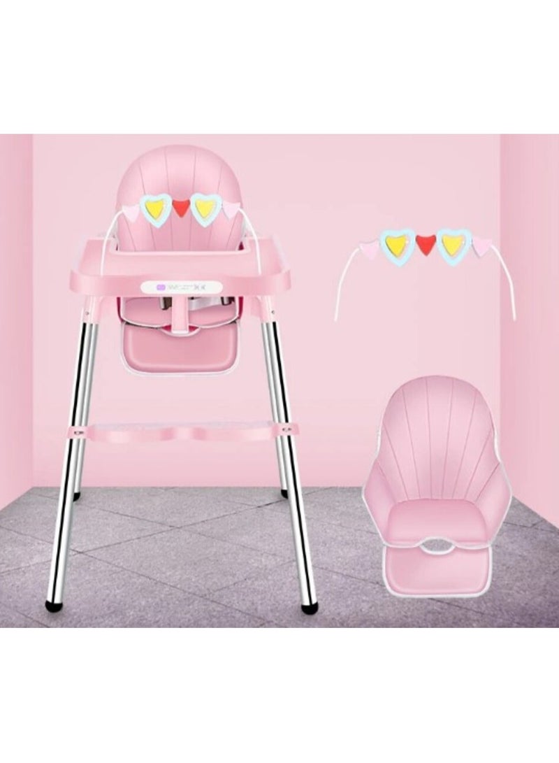 فول جوي كرسي طعام قابل للطي قابل للتعديل متعدد الوظائف  -وردي - Image 1