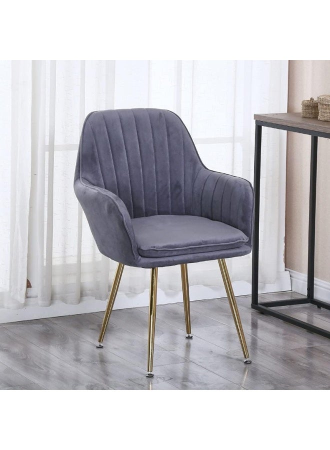 Ripple FURNITURE Living Room, Dining Room, Hotel Restaurant and Office Visitor Velvet Chair (Grey) - Image 2