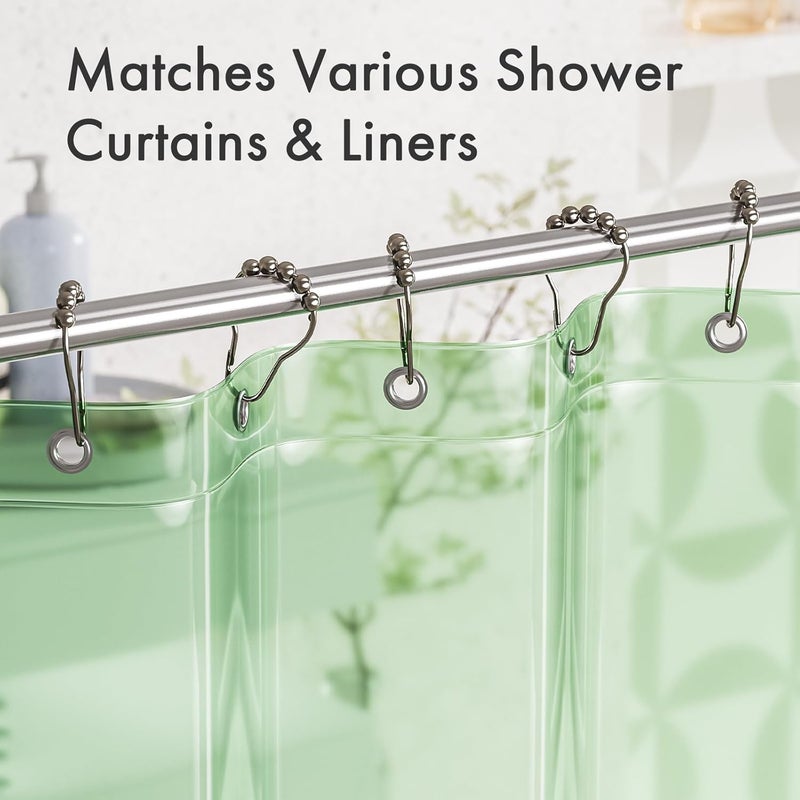 Amazer Shower Curtain Rings, Set of 12, Rust-Resistant Metal Shower Hooks Ring Shower Rings for Curtain Rolling Shower Curtain Hooks for Bathroom Shower Rod Shower Curtain Hangers, Nickel - Image 5