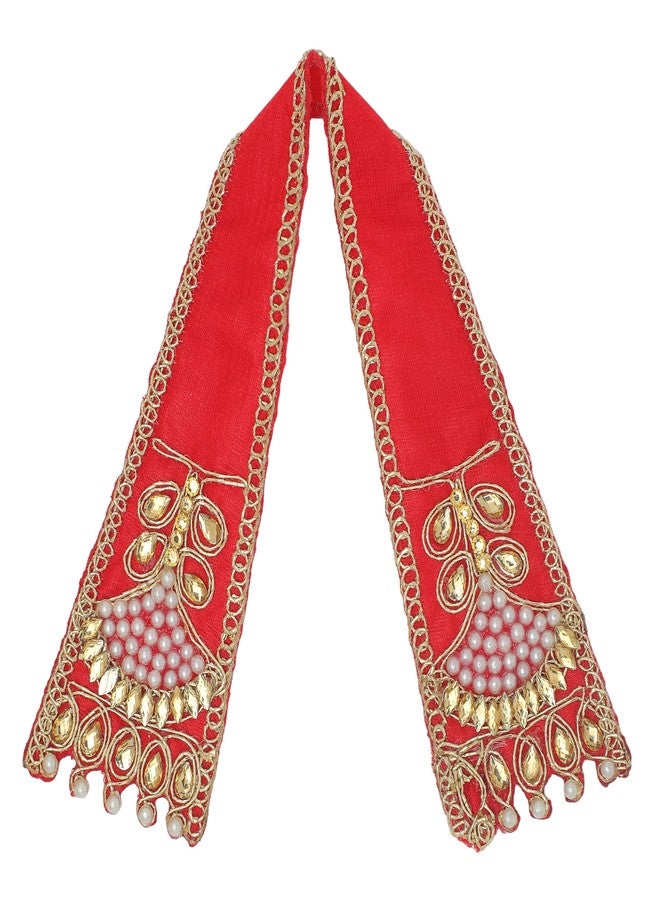 Aditri Creation Decorative Laxmi Durga Devi MATA Dress poshak vastra Cloth lehanga Chunari for God Idol Statue for Home Temple Pooja Item Indian Traditional Festival Navratri Special Dress(Size:-7")(Red) - Image 2