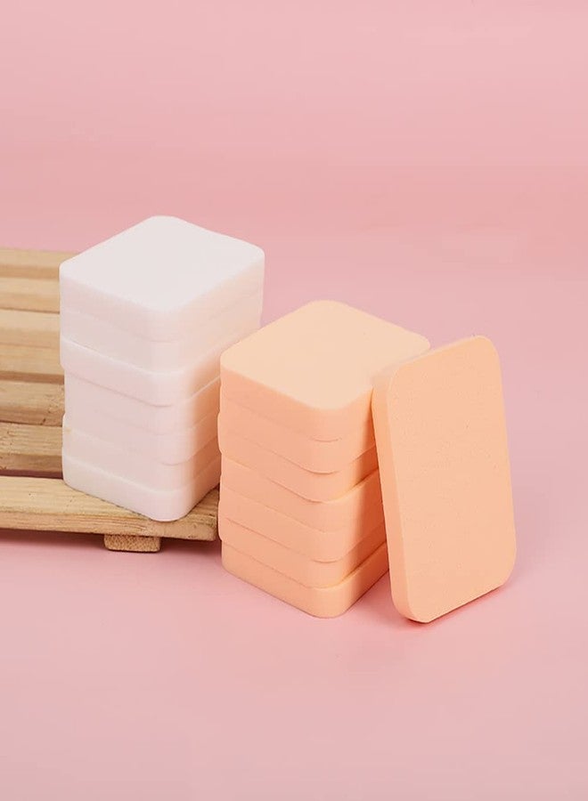GSHLLO 20 Pcs Square Soft Makeup Sponges Cosmetic Loose Powder Puffs Smooth Foundation Puffs Beauty Blenders for Dry Wet Skin White - Image 2