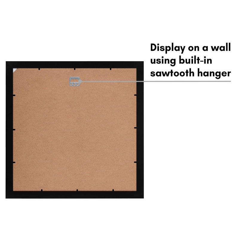 Americanflat 15x15 Picture Frame with Shatter-Resistant Glass - Use as 12x12 Frame with Mat or Display 15x15 Photo Without Mat - Signature Collection - Square Frames for Wall Display - Black - Image 5