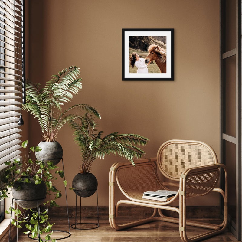 Americanflat 15x15 Picture Frame with Shatter-Resistant Glass - Use as 12x12 Frame with Mat or Display 15x15 Photo Without Mat - Signature Collection - Square Frames for Wall Display - Black - Image 4