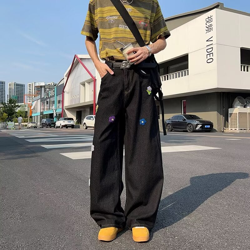 Unisex Classic Denim Jeans Loose Fit Daily Outdoor Wear - Image 1