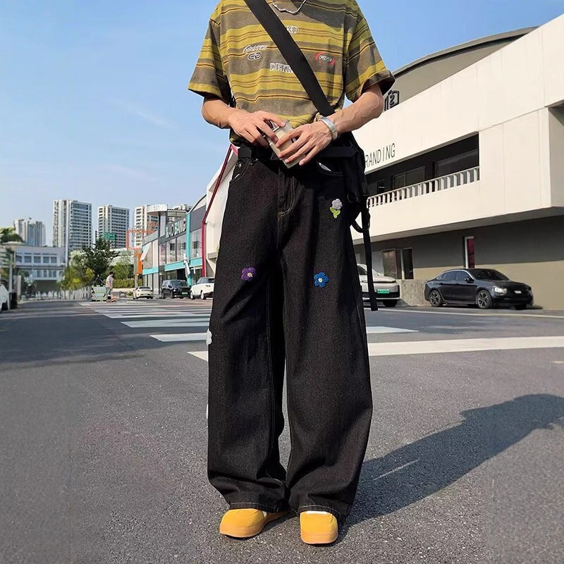 Unisex Classic Denim Jeans Loose Fit Daily Outdoor Wear - Image 4