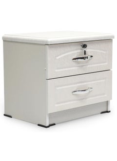 SILA Sila Bedside Table Storage Cabinet With Lockable Drawers ST2100 White  - Image 1