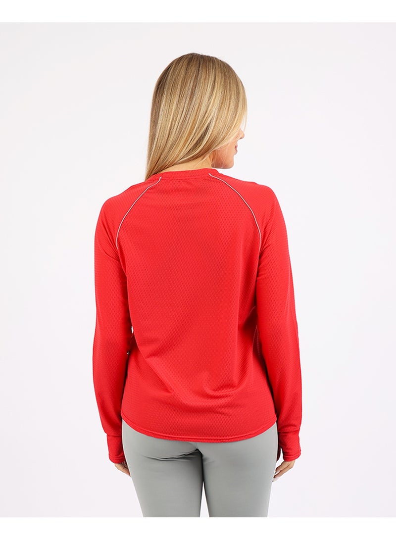 Atum Red Sleeve Mesh Training Top - Image 2