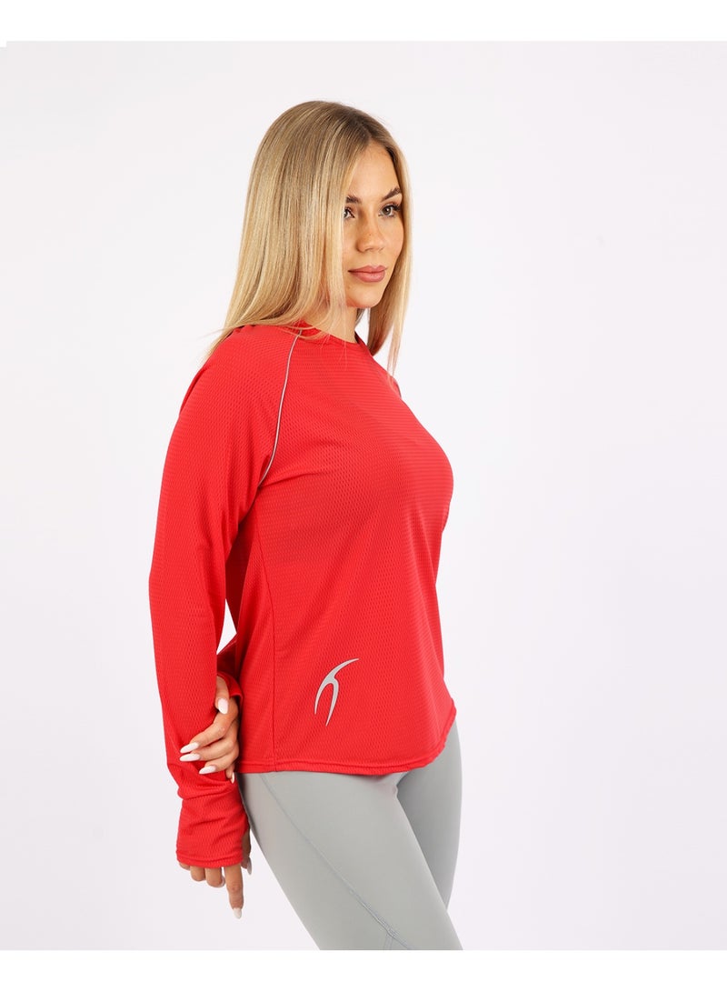 Atum Red Sleeve Mesh Training Top - Image 5