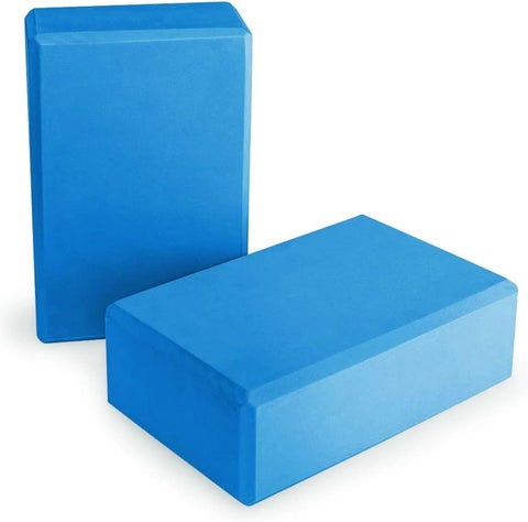 Yoga Block Brick 2 Pack, Non Slip Yoga Block Brick Foam Home Exercise Fitness Gym High Density EVA Foam Blocks for Improve Stretching Yoga/Pilates/Fitness, Blue