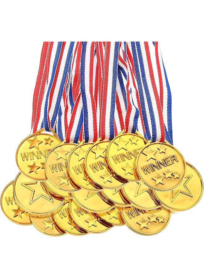 promass 30 Pcs Gold Winners Medals with Award Medals for Kids Students Gymnastic Prizes Awards Sports Day Competitions Talent Show Spelling Bees Party
