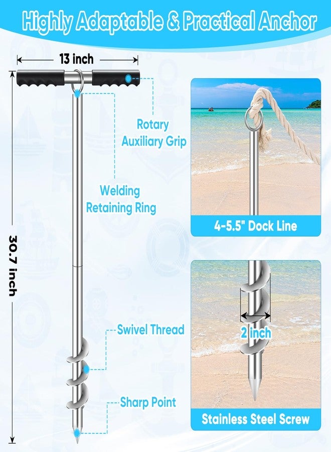 GADFISH Boat Anchor, 30.7-inch Stowable Shallow Water Anchor, Boat Anchor Kit for Dive Beach, Kayak Anchor Trolley Kit, Boat Fixing Accessories - Image 2