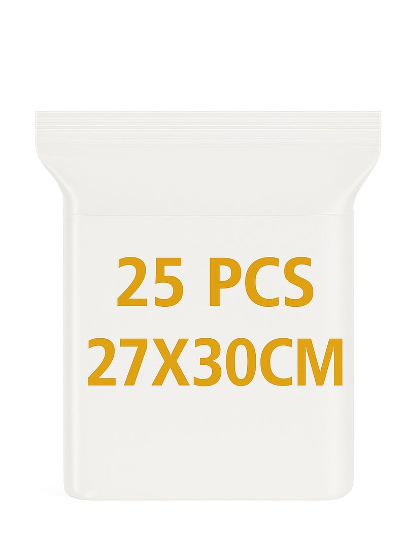 لافيش أكياس بلاستيكية شفافة قابلة لإعادة الإغلاق، مقاس ٢٧×٣٠ سم | عبوة من ٢٥ كيسًا بلاستيكيًا شفافًا قابلًا لإعادة الإغلاق | أكياس بلاستيكية متعددة الاستخدامات بسحاب - Image 1