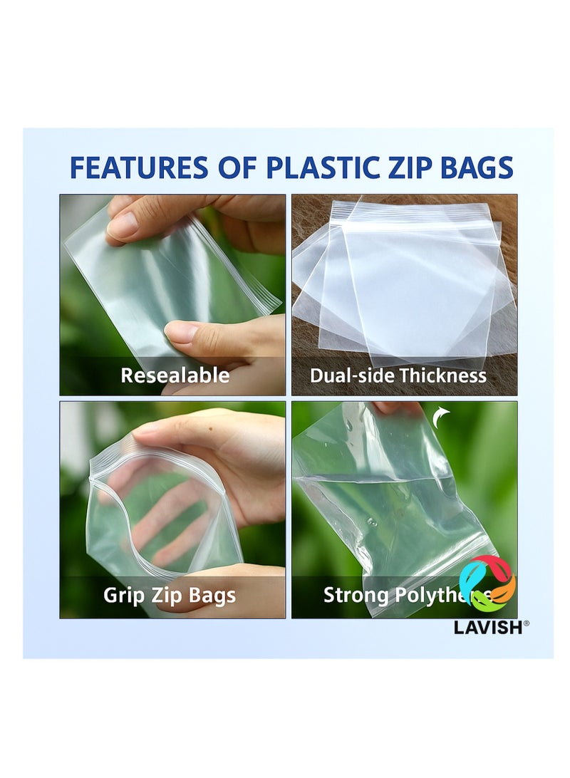 لافيش أكياس بلاستيكية شفافة قابلة لإعادة الإغلاق، مقاس ٢٧×٣٠ سم | عبوة من ٢٥ كيسًا بلاستيكيًا شفافًا قابلًا لإعادة الإغلاق | أكياس بلاستيكية متعددة الاستخدامات بسحاب - Image 4