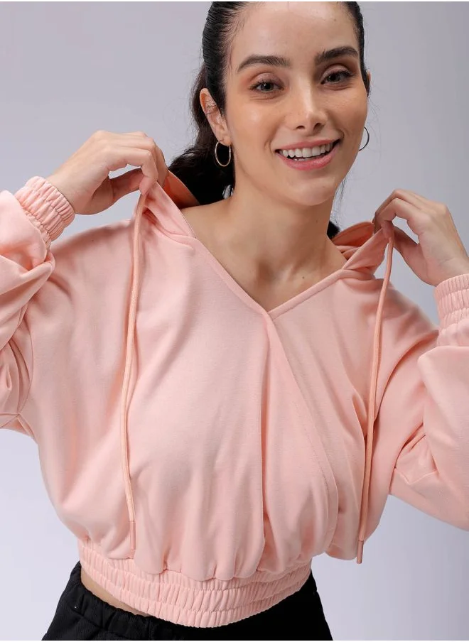 Freehand Women Regular Fit Solid Wrap Sweatshirt