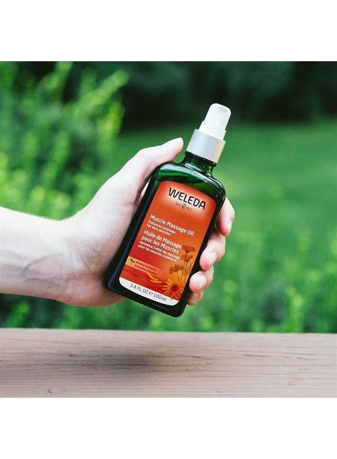 Weleda زيت تدليك العضلات بالأرنيكا، 3.4 أونصة سائلة، زيت تدليك غني بالنباتات مع الأرنيكا، البتولا، زيت عباد الشمس وزيت الزيتون - Image 2