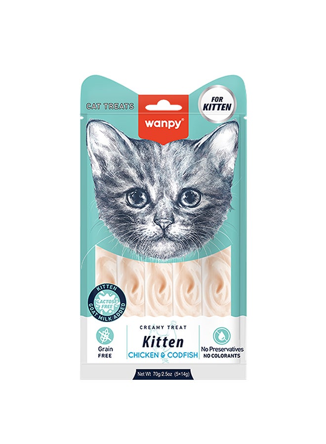 WANPY Creamy Treat For Kitten Chicken & Codfish - Image 1