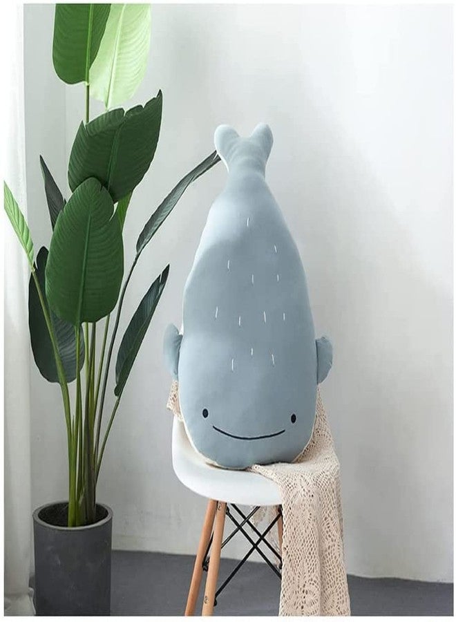 Peach Cuddle Microfiber Cute Animal Shaped Cushion for Kids Room (45X45 Cm, Whale B) Animal Cushion for Kids, Kids Furnishing, Decorative Cot Cushion, Nursery Décor, Baby Pillows, Lion Cushion,Grey - Image 2