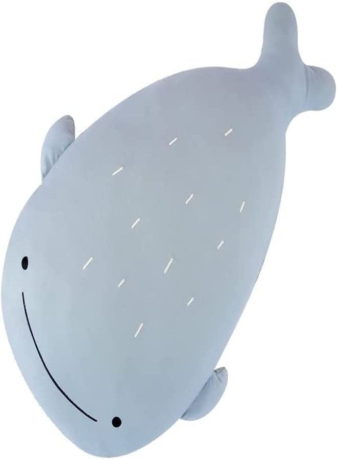 Peach Cuddle Microfiber Cute Animal Shaped Cushion for Kids Room (45X45 Cm, Whale B) Animal Cushion for Kids, Kids Furnishing, Decorative Cot Cushion, Nursery Décor, Baby Pillows, Lion Cushion,Grey - Image 4