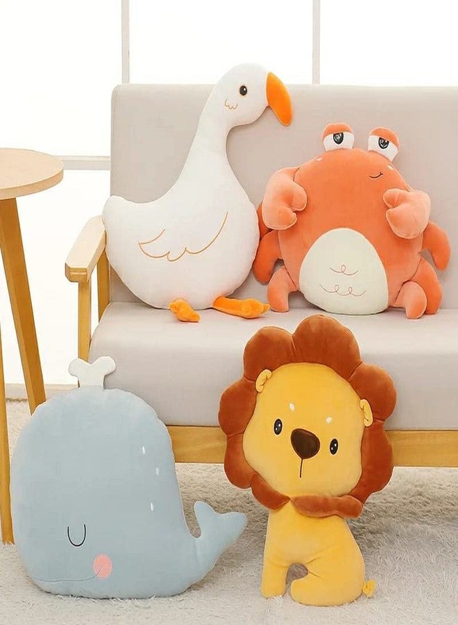 Peach Cuddle Microfiber Cute Animal Shaped Cushion for Kids Room (45X45 Cm, Whale B) Animal Cushion for Kids, Kids Furnishing, Decorative Cot Cushion, Nursery Décor, Baby Pillows, Lion Cushion,Grey - Image 3