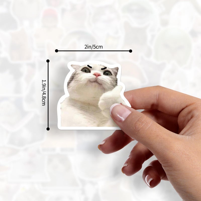 Fuzmo 100 Pcs Cat Stickers, Cute Meme Kitten Stickers for Water Bottles Laptop Guitar Suitcase, DIY Waterproof Vinyl Decals Gifts for Adults Teens Kids Boys Girls - Image 5