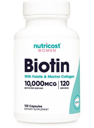 Nutricost Biotin for Women 10,000mcg 120 Capsules - with Folate & Collagen, Gluten Free & Non-GMO - pzsku/ZF5BC6AB01F774D984063Z/45/1750330488/133e144f-21ba-4af2-b27a-c10b8f8c74ba