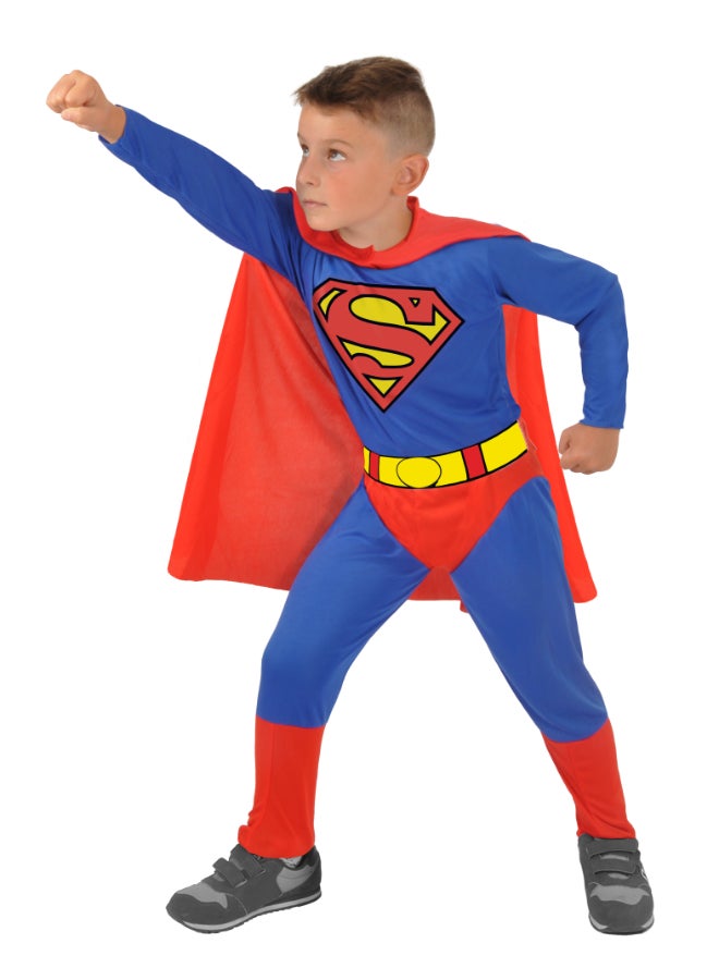 Ciao Superman Kids Costume 8-10 Years | Official DC Comics Superhero Outfit with Jumpsuit, Cape & Belt - Image 1