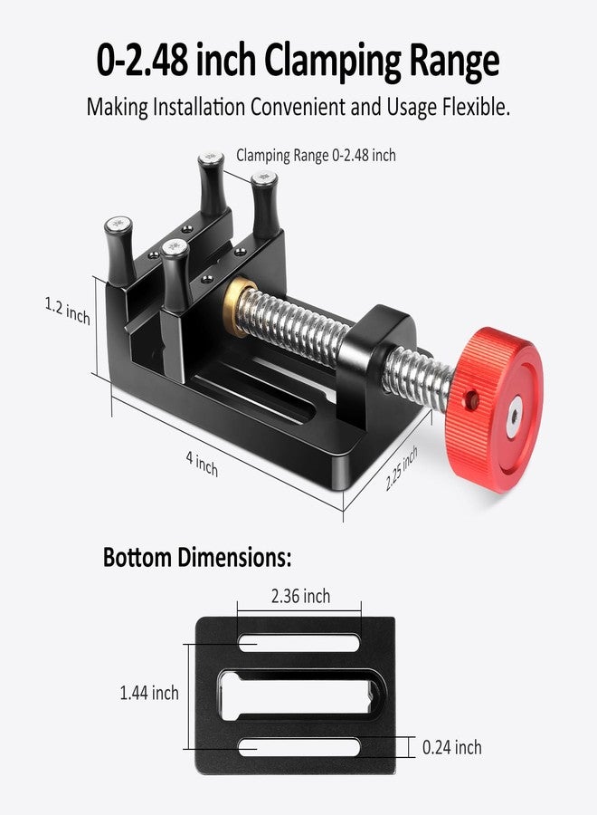 ArtyMaster Mini Drill Press Vise with Rubber Soft Jaws, 0-2.48" Clamping Range Mini Vice Clamp for Crafts, Jewelry Making, Modeling and Repairs, Precision Aluminum Small Vise for Small Projects - Image 5