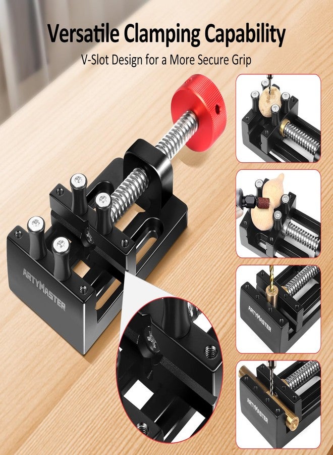 ArtyMaster Mini Drill Press Vise with Rubber Soft Jaws, 0-2.48" Clamping Range Mini Vice Clamp for Crafts, Jewelry Making, Modeling and Repairs, Precision Aluminum Small Vise for Small Projects - Image 3