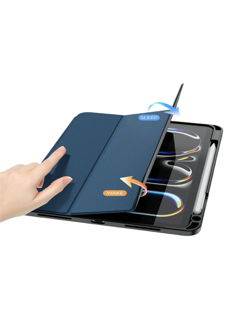 GREEN LION Hogo Premium Case with Pencil Holder for iPad Pro 11" / Magnetic Smart Cover Auto Sleep/Wake / 2-Way Position Viewing & Typing / Stable Tri-Fold Stand / Slim & Lightweight - Blue - Image 5