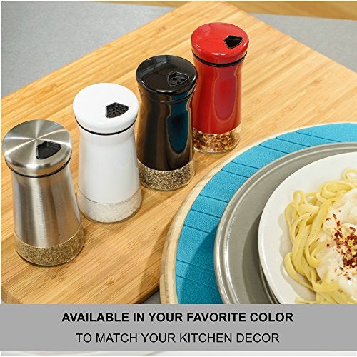 CHEFVANTAGE Salt and Pepper Shakers Set with Adjustable Pour Holes by CHEFVANTAGE - Stainless Steel - Image 3