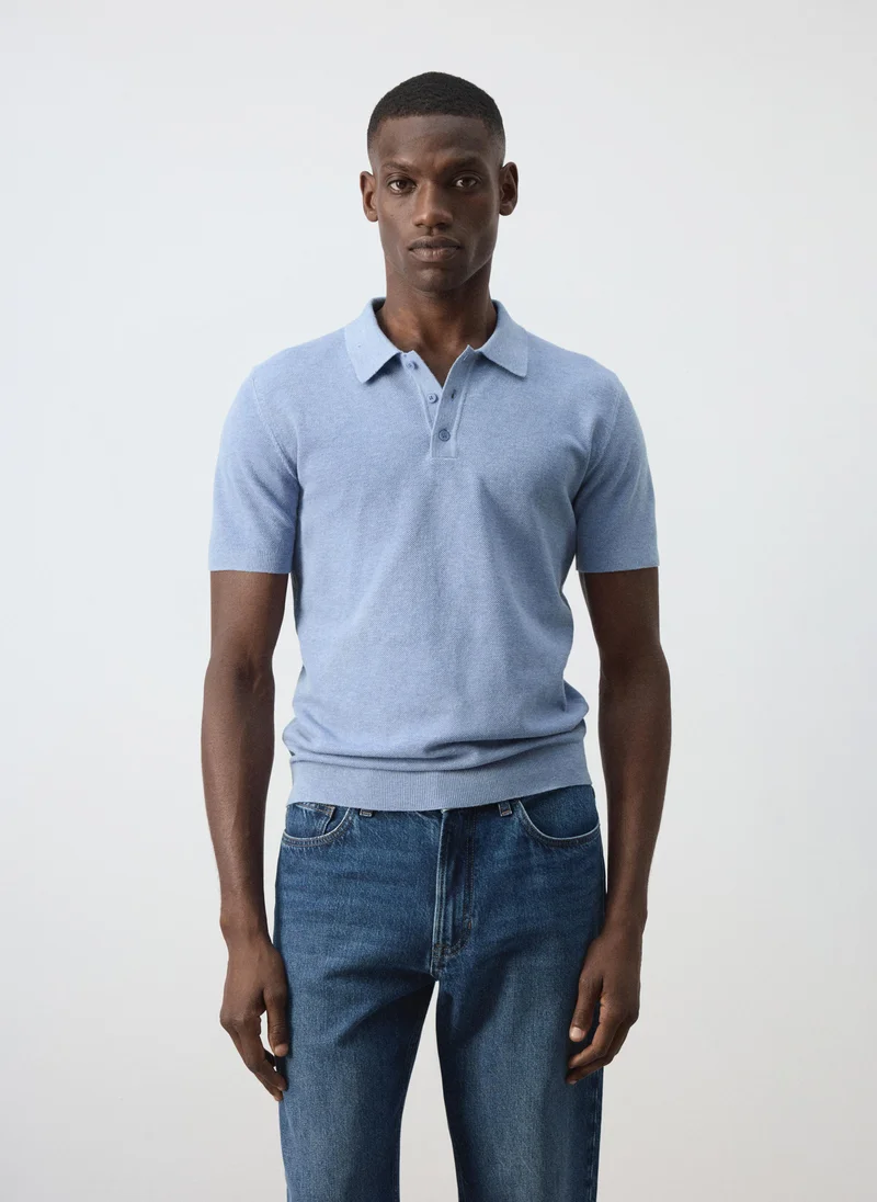 Fine Knit Cotton Blend Polo