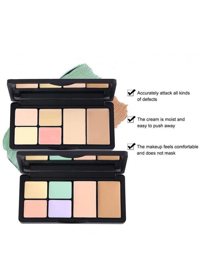 Eakroo 6 Colors Correcting Concealer Palette Makeup Cream Contour Palette With Brush Contouring Foundation Highlighting Concealer Palette For Conceals Dark Circles Redness Acne Blemish - Image 3