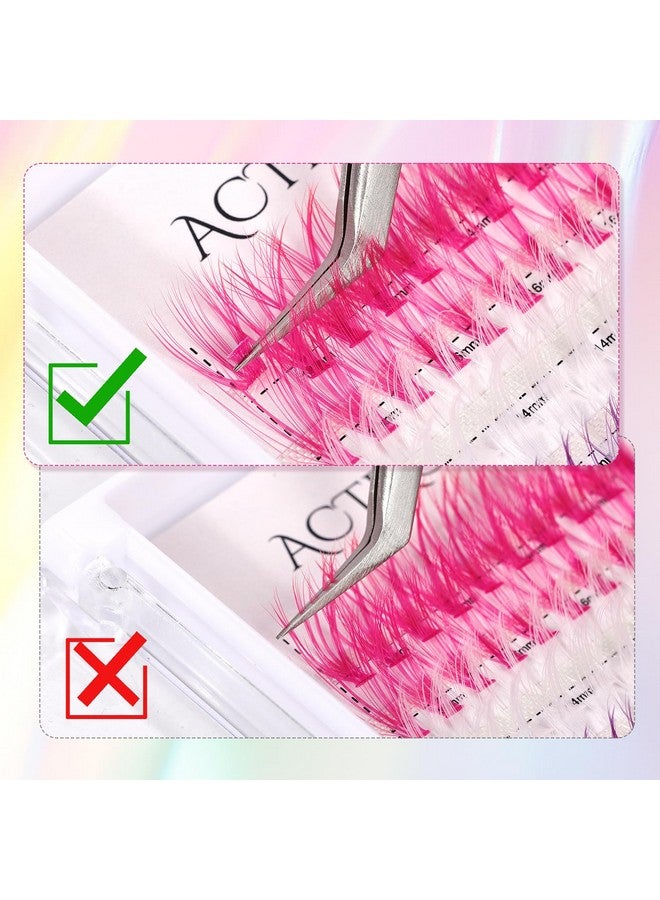 ACTROL Colored Cluster Lash Extensions 120Pcs 30D 14Mm 16Mm Mixed Rainbow Colorful Individual Eyelash Salon Party White Purple Pink Cluster Eyelash - Image 3