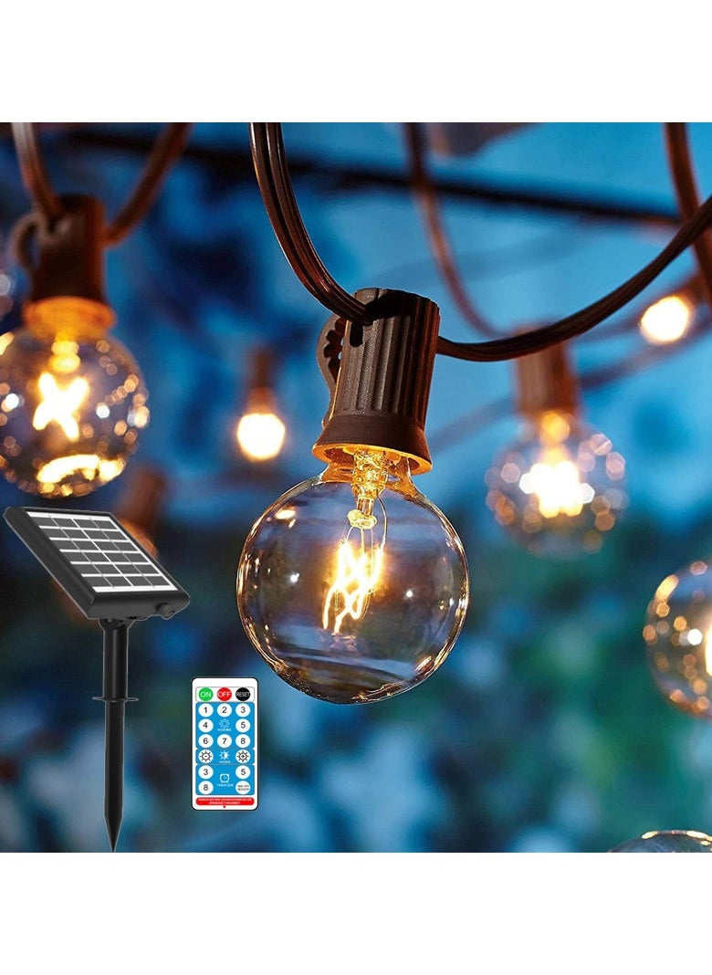 ARNOTEC Outdoor Solar Lights, G40 Bulbs, Fairy Lights, 10m, 20 LED Bulbs, Garden Fairy Lights with Remote Control, Light Spacing 40cm - Warm White IP65 Waterproof String Lights, Garden Holiday Decoration Lights  - Image 4
