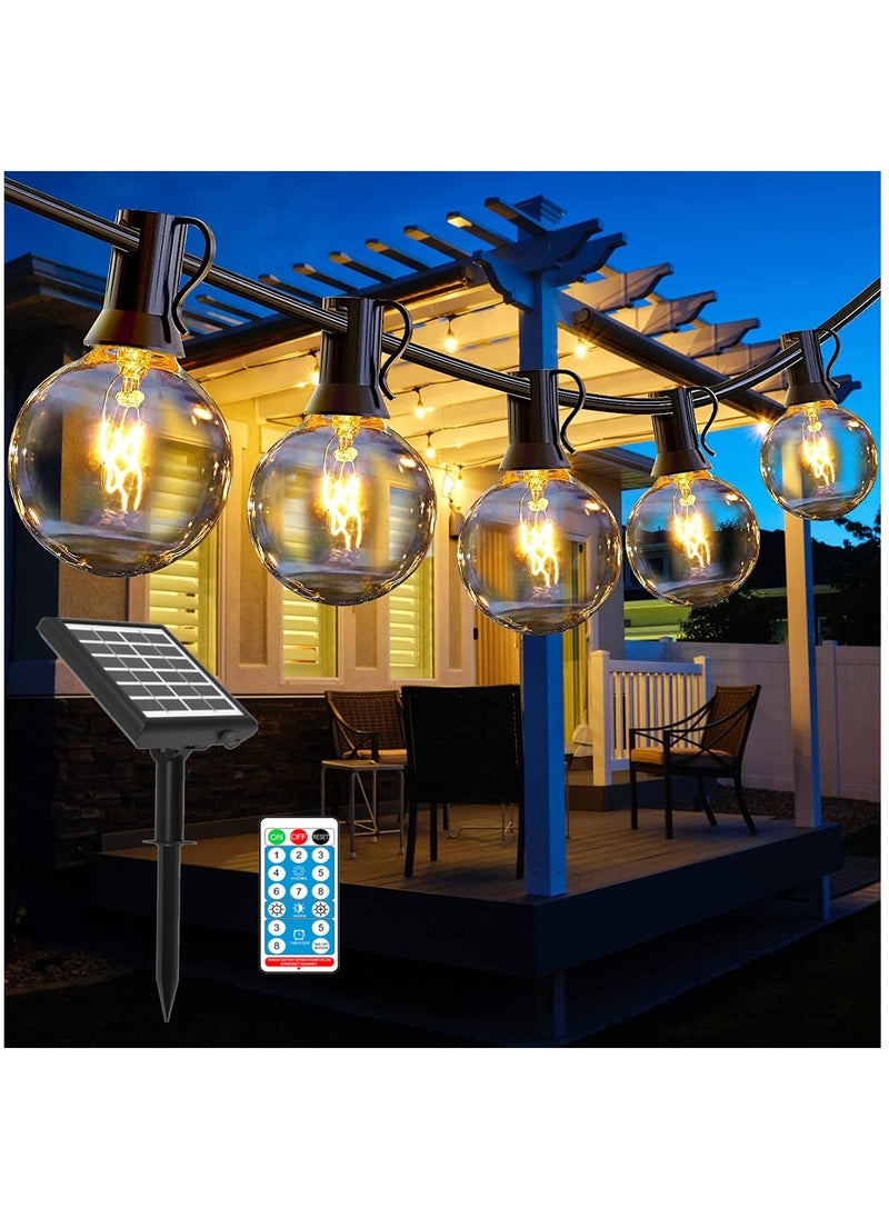 ARNOTEC Outdoor Solar Lights, G40 Bulbs, Fairy Lights, 10m, 20 LED Bulbs, Garden Fairy Lights with Remote Control, Light Spacing 40cm - Warm White IP65 Waterproof String Lights, Garden Holiday Decoration Lights  - Image 3