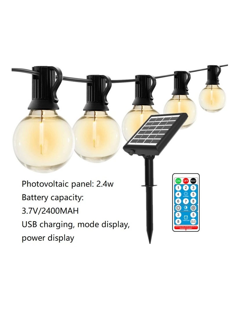 ARNOTEC Outdoor Solar Lights, G40 Bulbs, Fairy Lights, 10m, 20 LED Bulbs, Garden Fairy Lights with Remote Control, Light Spacing 40cm - Warm White IP65 Waterproof String Lights, Garden Holiday Decoration Lights  - Image 5
