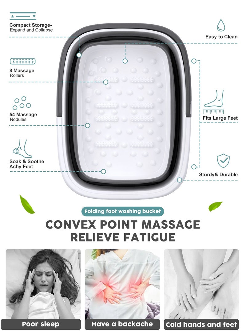 HomarKet Foot Massage Foot Bath Barrel Folding Water Bucket Bucket Multifunction Portable Fishing Retractable Basin Cleaning Tool Mop Buckets - Image 2