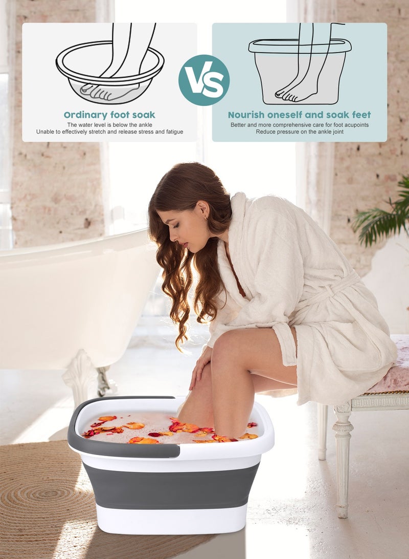 HomarKet Foot Massage Foot Bath Barrel Folding Water Bucket Bucket Multifunction Portable Fishing Retractable Basin Cleaning Tool Mop Buckets - Image 4