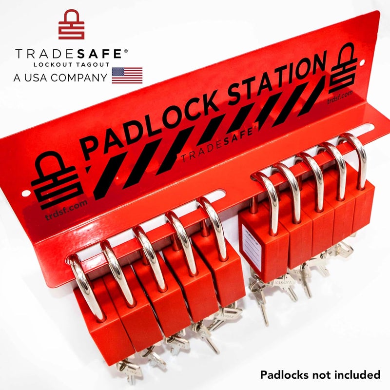 TRADESAFE Lockout Tagout Locks Station - Loto Station Holds up to 10 Safety Padlocks, Loto Locks Rack with No Lock Out Tag Out Padlocks Included - Image 3