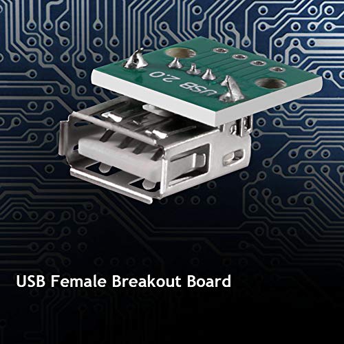 MELIFE 10Pcs USB 2.0 Breakout Board, USB to DIP Adapter 2.54mm Breakout Board 4 Pins Pinboard USB Type A Breakout Board - Image 3