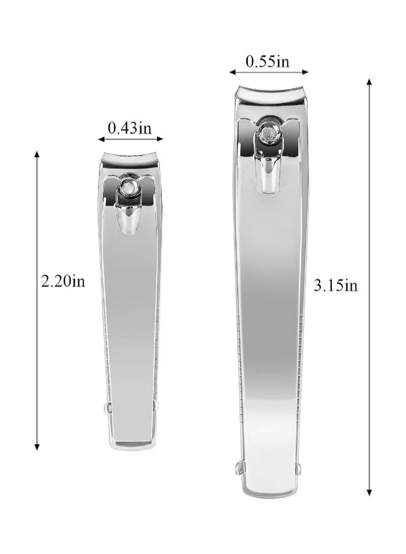 Nail Clipper Set Finger Nail Clippers Ang Toe Nail Clippers With Nail File Unisex Silver - Image 2
