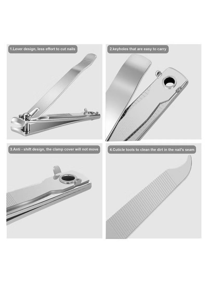 Nail Clipper Set Finger Nail Clippers Ang Toe Nail Clippers With Nail File Unisex Silver - Image 3