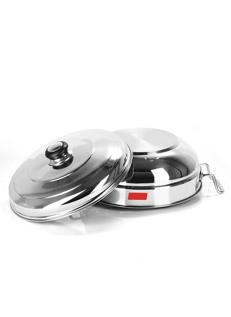 QSEC - Stainless Steel Idli Cooker Multi Kadai Steamer with sandwich Bottom induction dhokla cooker All-in-One Big Size 5 Plate 2 Idli | 2 Dhokla | 1 Patra | Momo's | 3 in 1 | 285 mm Dia. - Image 1