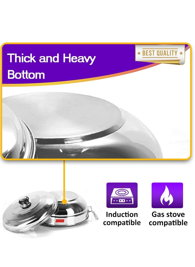 QSEC - Stainless Steel Idli Cooker Multi Kadai Steamer with sandwich Bottom induction dhokla cooker All-in-One Big Size 5 Plate 2 Idli | 2 Dhokla | 1 Patra | Momo's | 3 in 1 | 285 mm Dia. - Image 1