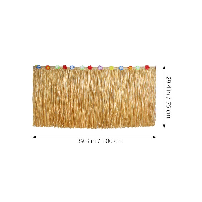 2 Pcs Luau Table Skirts Hawaiian Grass Table Skirt Hawaiian Themed Party Decorations - Image 3