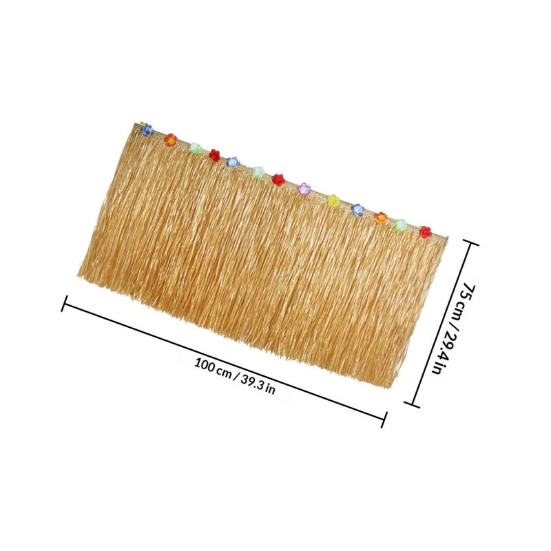 2 Pcs Luau Table Skirts Hawaiian Grass Table Skirt Hawaiian Themed Party Decorations - Image 2